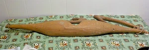 Antike handgeschnitzte menschliche Schulterpasse 2 Seilhaken Wasser Milch Beuteltasche - Bild 1 von 8