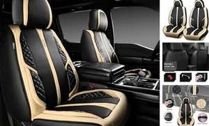 Nappa PU Leather Car Seat Covers Two Front Seat only Cushioned, Waterproof - Picture 1 of 7