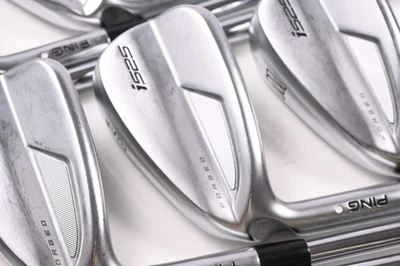 Left Hand Ping i525 Irons / 4-PW / White Dot / Stiff Flex Ping AWT 2.0 Shafts - Image 1 of 4
