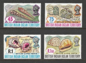 British Indian Ocean Territory 1974 SG 58-61 Sc 59-62 mint set of sea shells MNH - Picture 1 of 1