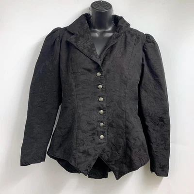 Chaqueta Blazer WahMaker Para Mujer Brocado Jacquard Manga Abullonada Estilo Victoriano Talla 8 Foto 1 de 4