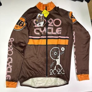 Pactimo Cycling Jersey Brown Orange Fuel Coffee Men’s Size Medium - Picture 1 of 13