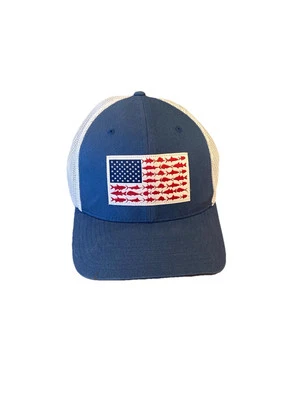 Columbia PFG Mesh Fish Flag Ball Cap, Night Tide/White - L/XL - Image 1 of 4
