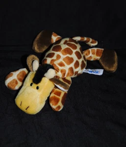 Doudou girafe NICI jaune brun crinière noire couché allongé peluche 26 cm NEUF - Imagen 1 de 6