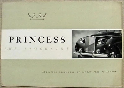 PRINCESS LWB LIMOUSINE Vanden Plas Coachwork LF Sales Brochure c1956 #LWB/951/E - Image 1 of 3