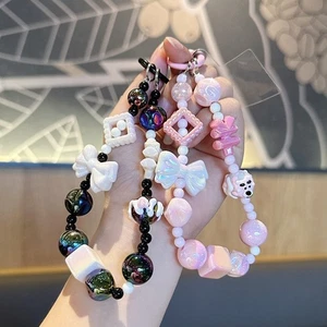 Butterfly Bead Crystal Phone Hand Rope Anti-Lost Car Keychain - Photo 1 sur 10