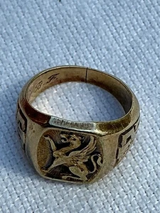 Tiffany & CO. Gold Welsh Dragon Signet Ring - Picture 1 of 10