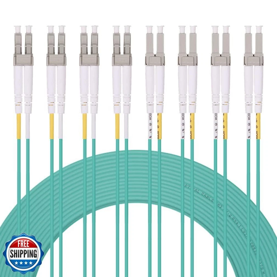 4 Pack 5m OM3 LC to LC Fiber Patch Cable, 10GB Multimode SFP Fiber Jumper, Du - Image 1 of 4