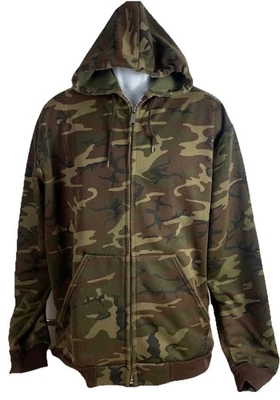 Men’s Camo Hoodie Jacket 2XLT Tall Full Zip USA - Image 1 of 4