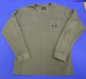 Vans Men’s Waffle Knit Long Sleeve Thermal Shirt Olive Green Medium - Picture 1 of 9