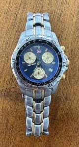 Swiss Military Hanowa Blue/Gold Dial Watch 6-509 Sapphire Crystal Chronograph - Picture 1 of 5