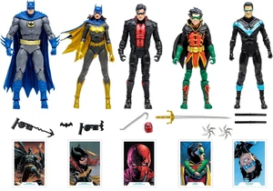 Batman Family - Batman Robin Batgirl Nightwing Red Hood 5 pack DC Multiverse NEW - Picture 1 of 8