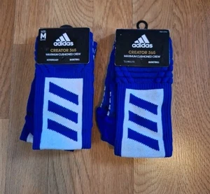 Lot 2 Adidas Creator 365 Max Cushioned Basketball Crew Blue Medium Mens Socks - Picture 1 of 7