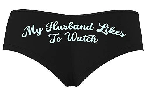 Bragas cortas negras para niños Knaughty Knickers a mi esposo le gusta ver Swinger Foto 1 de 1