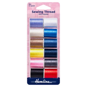 Hemline Sewing Thread 12 Assorted Colours - Picture 1 of 1