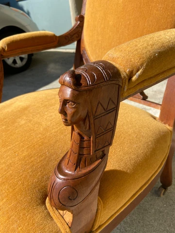 Victorian Walnut Throne Armchair, attributed to J. Jelliff Renaissance Revival Cover