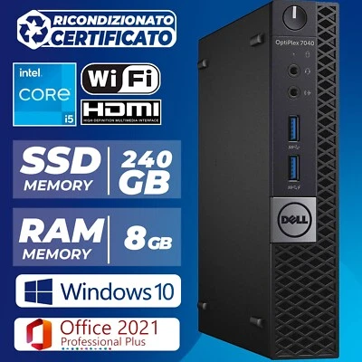 Mini PC Computer Desktop Ricondizionato Dell i5 Ram 8GB SSD 240GB Windows 10 Pro - Imagen 1 de 4