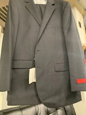 New 40S Men's SLIM Dark Grey Suit 100% Wool Super 150 Made in Italy Retail $1295 - Image 1 of 4