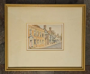Original Signed Framed Watercolour - Wendover High Street Scene by John Hull 2/2 - Picture 1 of 4