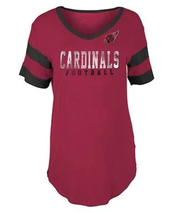 New Era Women's Arizona Cardinals Double Stripe T-Shirt - Picture 1 of 2