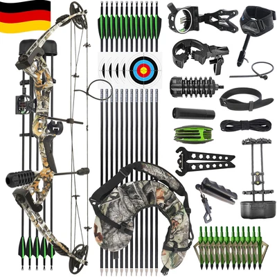 30-55lbs Compoundbogen Set Jagdbogen Sportbogen Carbonpfeile Bogenschießen Jagd  - Bild 1 von 4