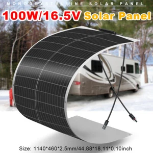 100W Flexible Solar Panel High Efficiency Mono for RVs Boats Off Grid Systems - Picture 1 of 10