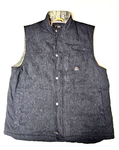 Walls Outdoor Goods Vest Size Extra Large XL Denim Quilted Camo Liner - Picture 1 of 6