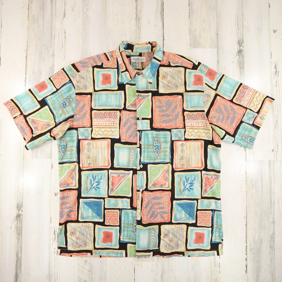 Vintage Norm Thompson Shirt Mens Large Aloha Hawaiian USA Made FLAW - Image 1 of 4