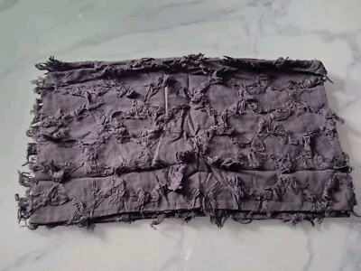 2 x Fringed Linen Boho Cushion Cover Dark Grey 12x20 in 30x50 cm Pillow Case Set - Image 1 of 4