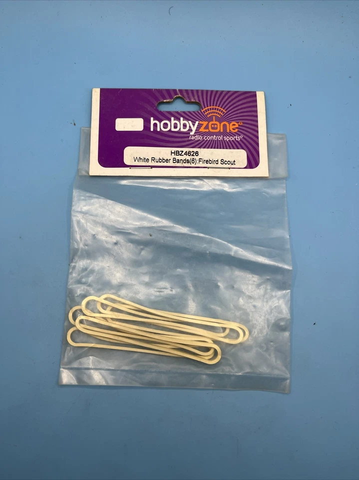 HobbyZone HBZ4626 White Rubber Bands (6): FB Scout, FB Phantom B8 - Image 1 of 1