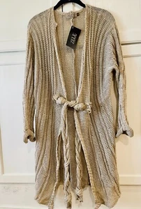 Zele Linen Knitted Coat Sweater. Size M - Picture 1 of 5