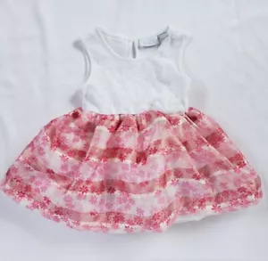 Vestito The Children's Place bambina taglia 9-12M bianco pizzo rosa vestito floreale nuovo con etichetta - Foto 1 di 8