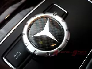 REAL CARBON FIBER COMMAND KNOB INSERT FOR 12+ MERCEDES BENZ E CLASS C207 A207 - Foto 1 di 5