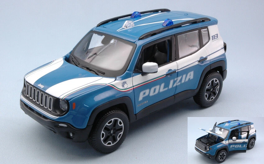 Modellino auto JEEP RENEGADE POLIZIA scala 1:24 modellismo statico collezione - Immagine 1 di 1