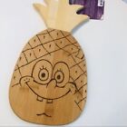 Wood burned Pyography sponge bob Face Pineapple Wooden cheese board Custom