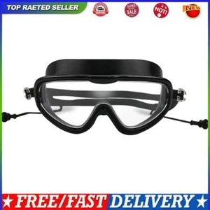 Swimming Goggles with Earplugs Waterproof Adults Diving Eyewear (Black) - Picture 1 of 10