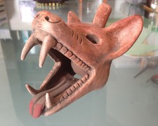 Aztec Whistle of Wind Coyote Handmade; Clay Mexican art See Video Halloween Gift