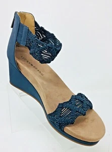 Lucky Brand dunkelblaue Damen-Plateausandalen Kunstleder, Textil Größe 8,5 M  - Bild 1 von 12