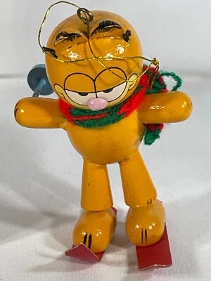 Garfield Christmas Ornament 1995 Angel 1981 Skiing Dakin w/ Box Vintage - Image 1 of 4