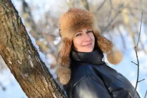 Cappello invernale donna pelliccia di volpe rossa pelle ushanka trapper cappello da vera pelliccia - Foto 1 di 10