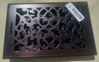 Rejilla de aire decorativa aspecto bronce cepillado registro de ventilación gótico se adapta a ventilación 6X10 7,5X11,5" Foto 1 de 4