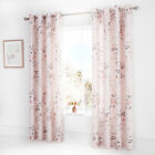 Catherine Lansfield Canterbury Floral Eyelet Lined Curtains, Blush, 66 X 72 Inch