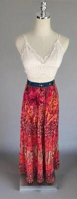 Falda Acordeón Jean Vintage St John’s Bay Gitana Boho Maxi Suroeste Talla 6 Foto 1 de 4