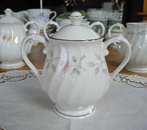 Cuenco de azúcar vintage Syracuse Fine China Silhouette BRAE LOCH con tapa ~ - Imagen 1 de 5