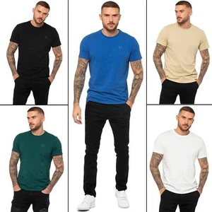 Enzo Mens T Shirt Short Sleeve Top Plain Cotton Crew Neck Casual Shirt - Picture 1 of 71