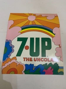 1970's Peter Max Style 7UP The Uncola Psychedelic Soda Decal Unused - Picture 1 of 2