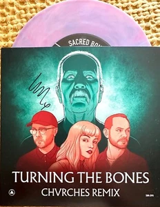Chvrches Turning The Bones Chvrches Remix Pink BLUE SIGNED Vinyl AUTOGRAPHED - Picture 1 of 4