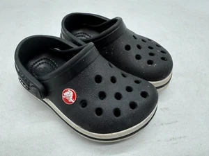 Crocs Crocband Clogs Kids Black Rubber Slip-On Lightweight Comfort Casual - C5 - Picture 1 of 4