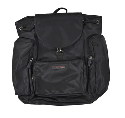 Vintage Ralph Lauren Polo Sport Black Nylon Drawcord Backpack New - Image 1 of 4
