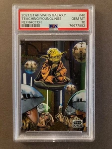 2021 Topps Star Wars Galaxy Yoda Teaching the Younglings #46 refractor, PSA 10 - Picture 1 of 2